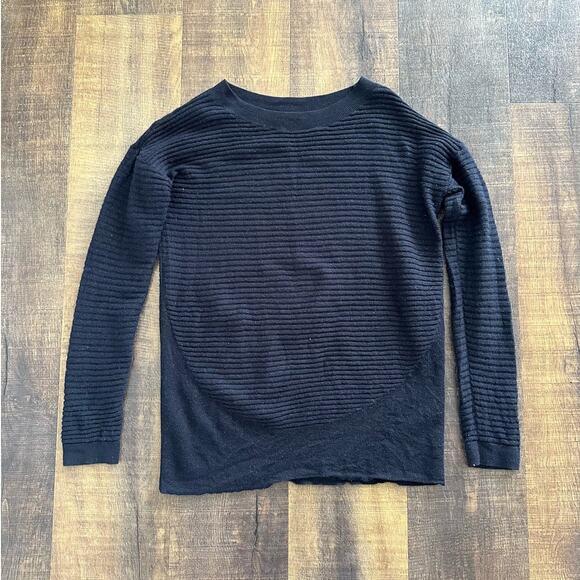 COS 100% Wool Black Textured Knit Sweater Pullover Women’s Small - Picture 1 of 8